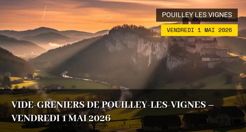 Affiche de l'événement : Vide-greniers de Pouilley-les-Vignes – Vendredi 1 Mai 2026