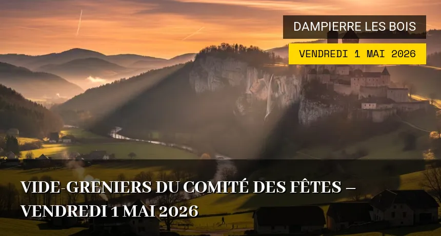 Affiche de l'événement : Vide-greniers du Comité des Fêtes – Vendredi 1 Mai 2026