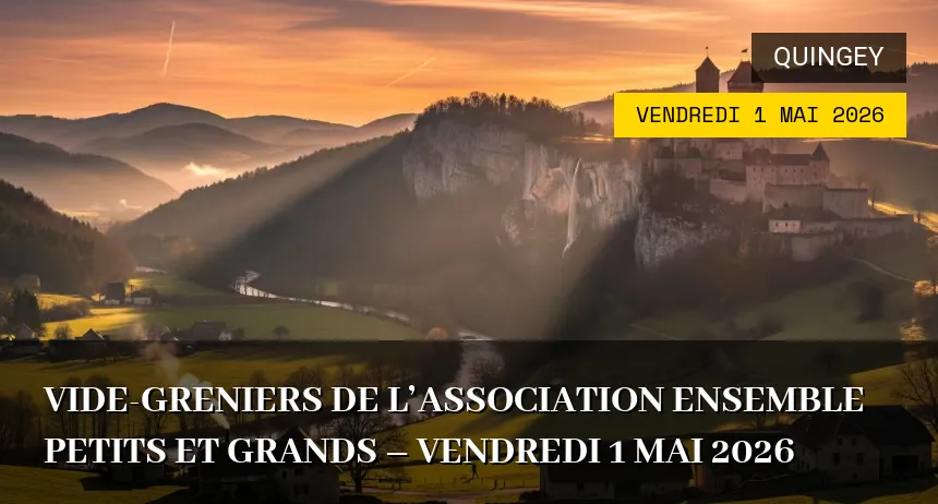 Affiche de l'événement : Vide-greniers de l&rsquo;association Ensemble Petits et Grands – Vendredi 1 Mai 2026