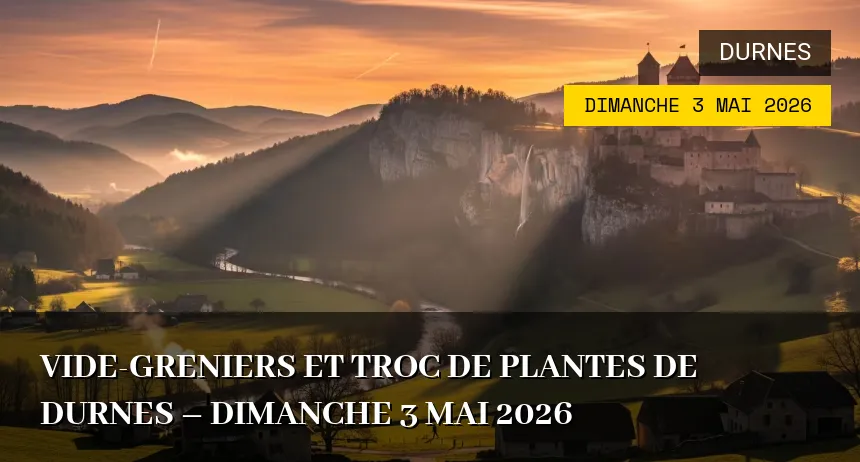 Affiche de l'événement : Vide-greniers et Troc de Plantes de Durnes – Dimanche 3 Mai 2026