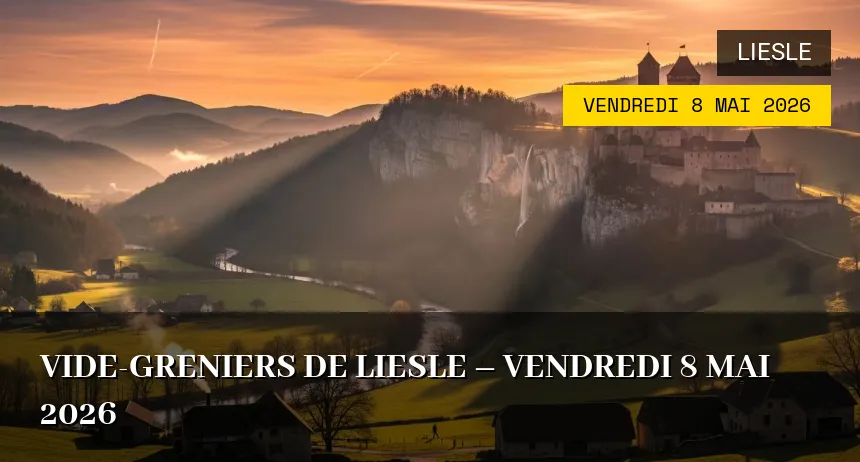 Affiche de l'événement : Vide-greniers de Liesle – Vendredi 8 Mai 2026