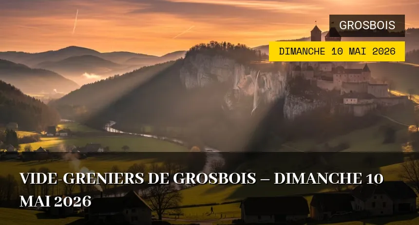 Affiche de l'événement : Vide-greniers de Grosbois – Dimanche 10 Mai 2026