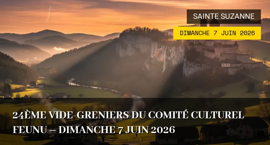 Affiche de l'événement : 24ème Vide-greniers du Comité Culturel Feunu – Dimanche 7 Juin 2026