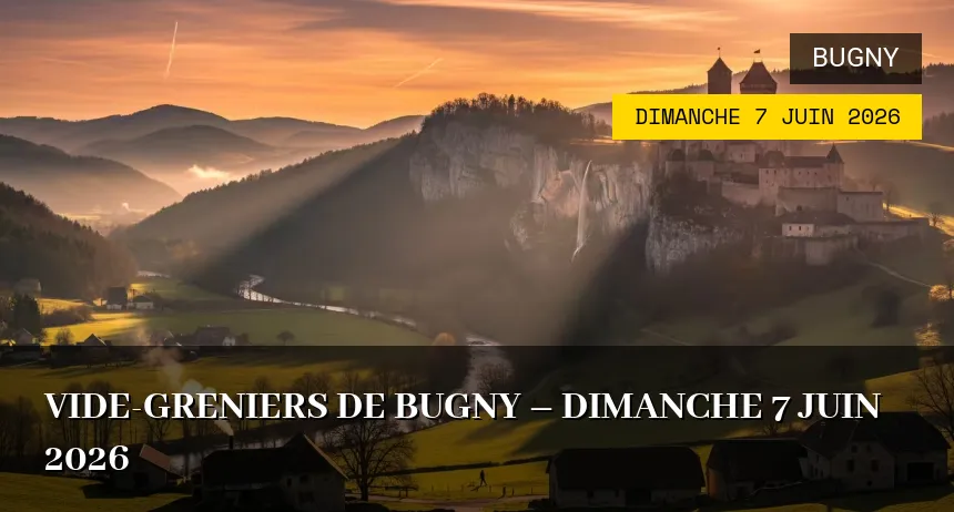 Affiche de l'événement : Vide-greniers de Bugny – Dimanche 7 Juin 2026