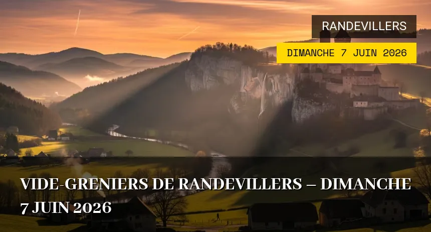 Affiche de l'événement : Vide-greniers de Randevillers – Dimanche 7 Juin 2026