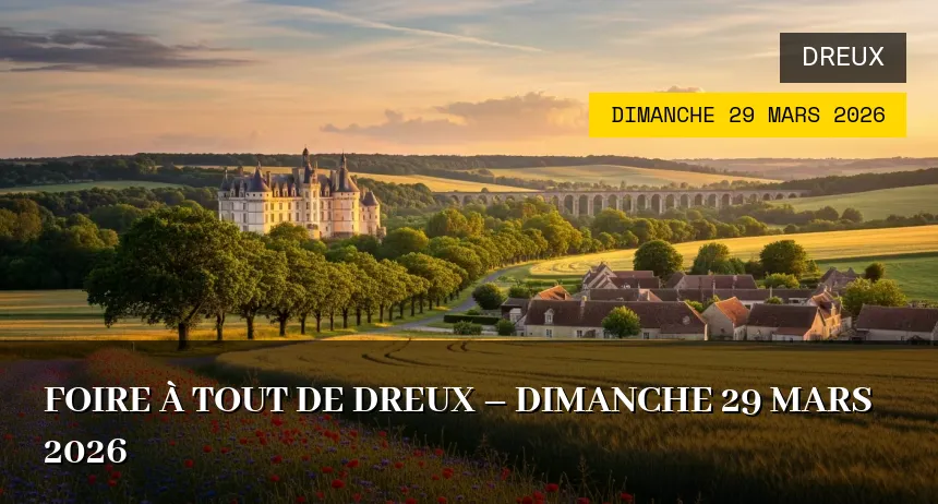 Affiche de l'événement : Foire à tout de Dreux – Dimanche 29 Mars 2026