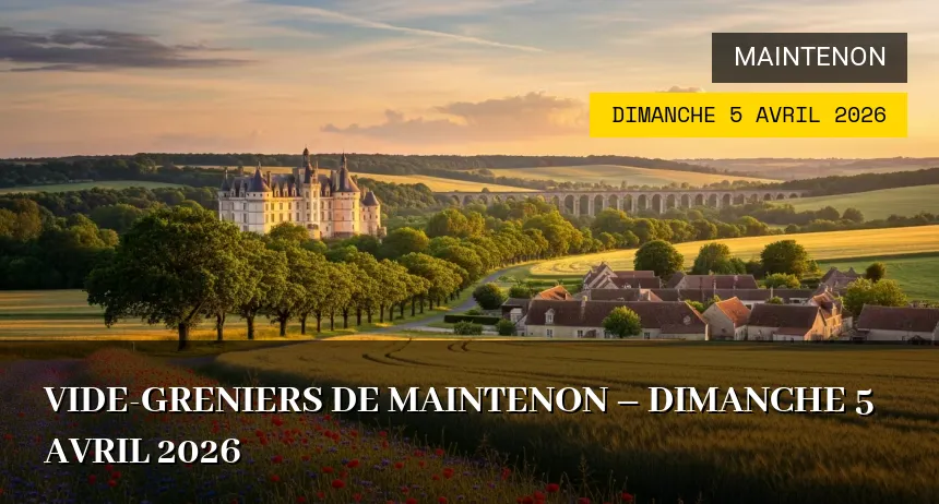 Affiche de l'événement : Vide-greniers de Maintenon – Dimanche 5 Avril 2026