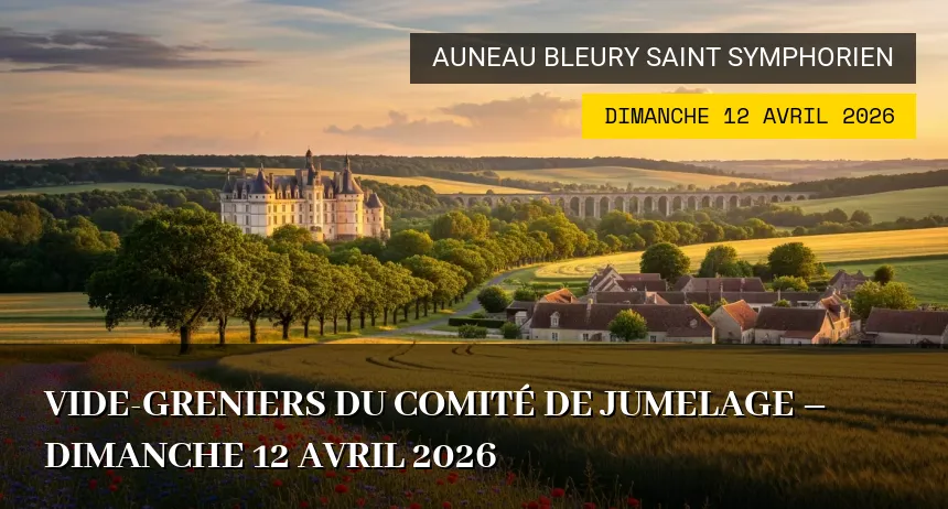 Affiche de l'événement : Vide-greniers du Comité de Jumelage – Dimanche 12 Avril 2026