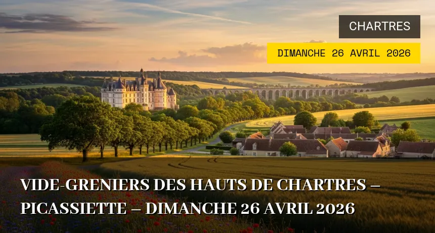 Affiche de l'événement : Vide-greniers des Hauts de Chartres – Picassiette – Dimanche 26 Avril 2026