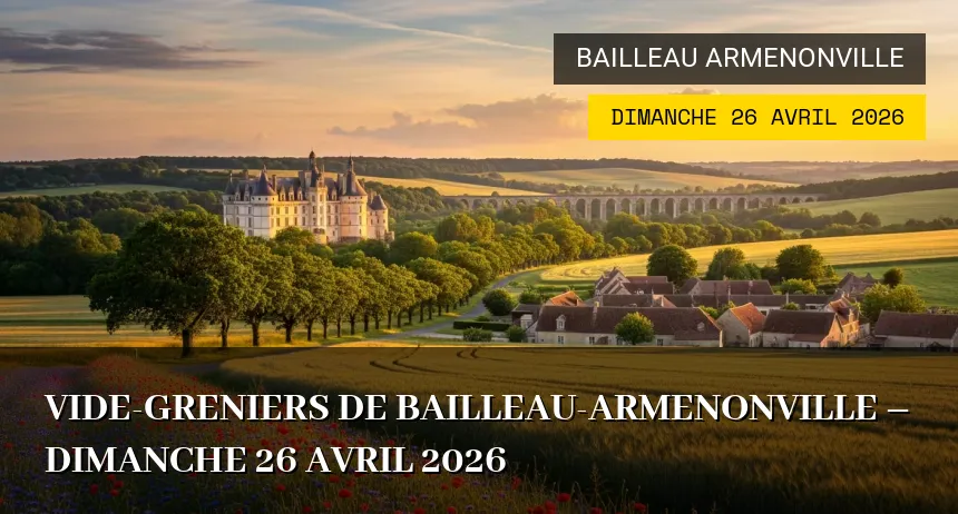 Affiche de l'événement : Vide-greniers de Bailleau-Armenonville – Dimanche 26 Avril 2026