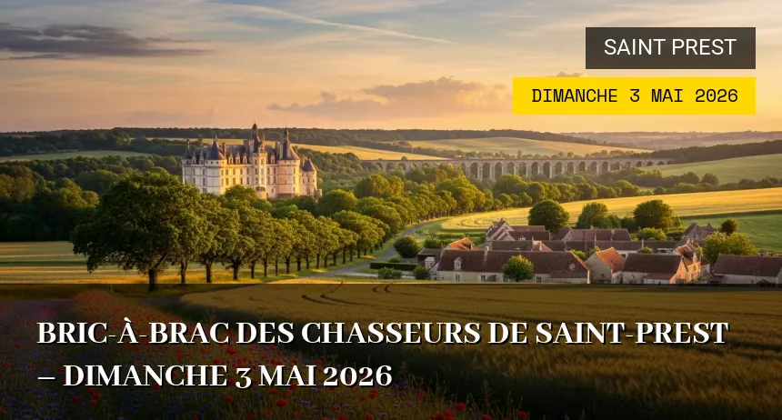Affiche de l'événement : Bric-à-brac des Chasseurs de Saint-Prest – Dimanche 3 Mai 2026