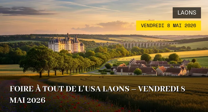 Affiche de l'événement : Foire à tout de l&rsquo;USA Laons – Vendredi 8 Mai 2026
