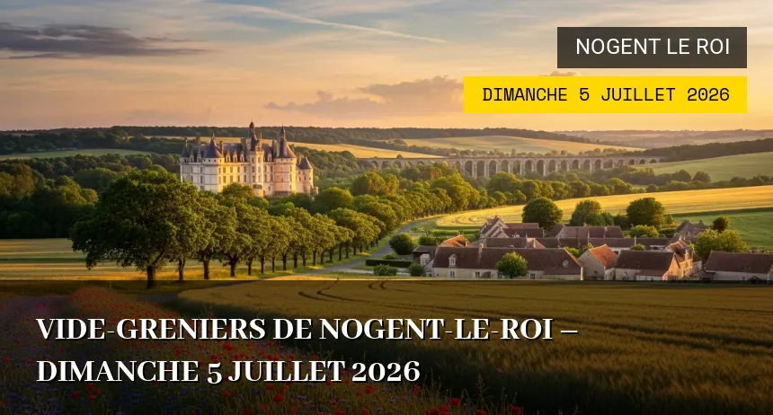 Affiche de l'événement : Vide-greniers de Nogent-le-Roi – Dimanche 5 Juillet 2026