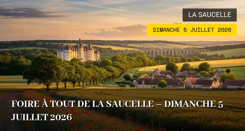 Affiche de l'événement : Foire à tout de La Saucelle – Dimanche 5 Juillet 2026