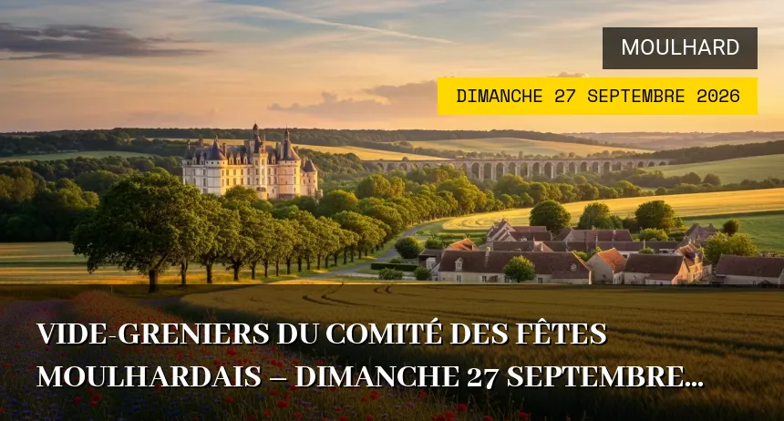 Affiche de l'événement : Vide-greniers du Comité des fêtes Moulhardais – Dimanche 27 Septembre 2026