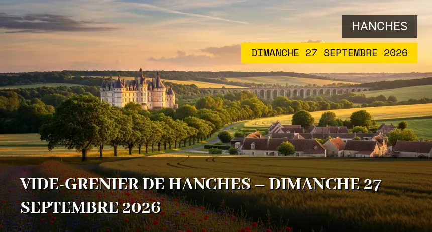 Affiche de l'événement : Vide-grenier de Hanches – Dimanche 27 Septembre 2026