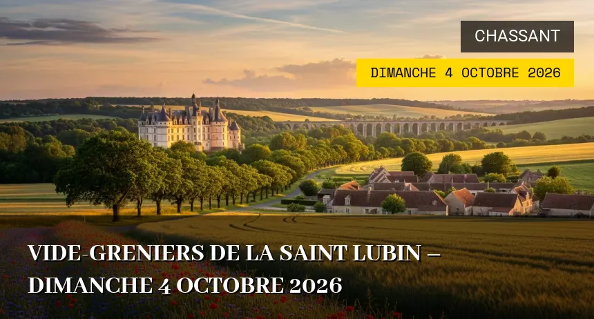 Affiche de l'événement : Vide-greniers de la Saint Lubin – Dimanche 4 Octobre 2026