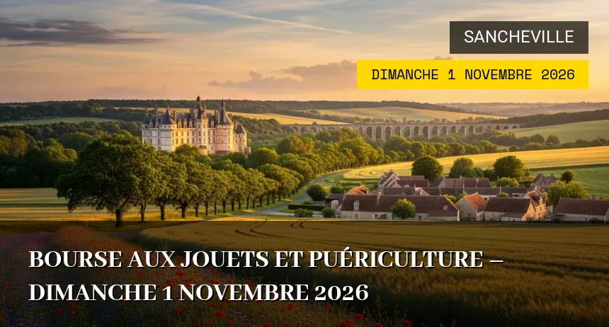 Affiche de l'événement : Bourse aux Jouets et Puériculture – Dimanche 1 Novembre 2026