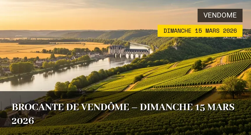 Affiche de l'événement : Brocante de Vendôme – Dimanche 15 Mars 2026