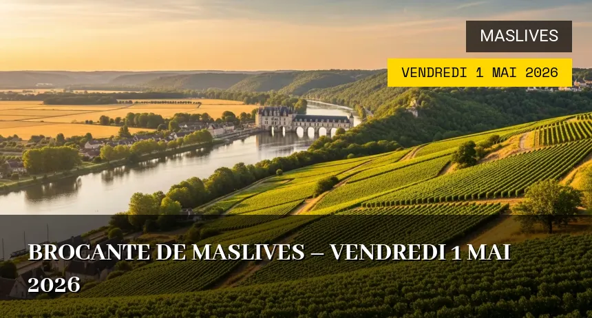 Affiche de l'événement : Brocante de Maslives – Vendredi 1 Mai 2026