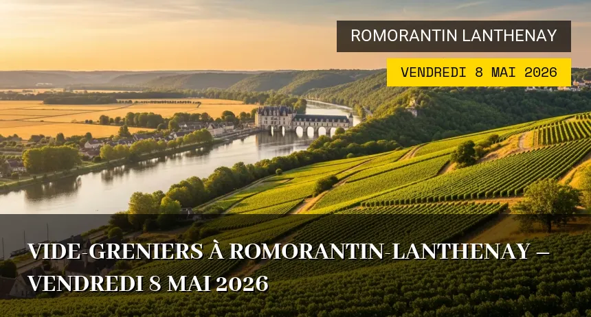 Affiche de l'événement : Vide-greniers à Romorantin-Lanthenay – Vendredi 8 Mai 2026