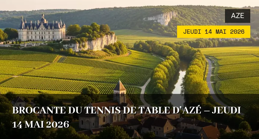 Affiche de l'événement : Brocante du Tennis de Table d&rsquo;Azé – Jeudi 14 Mai 2026