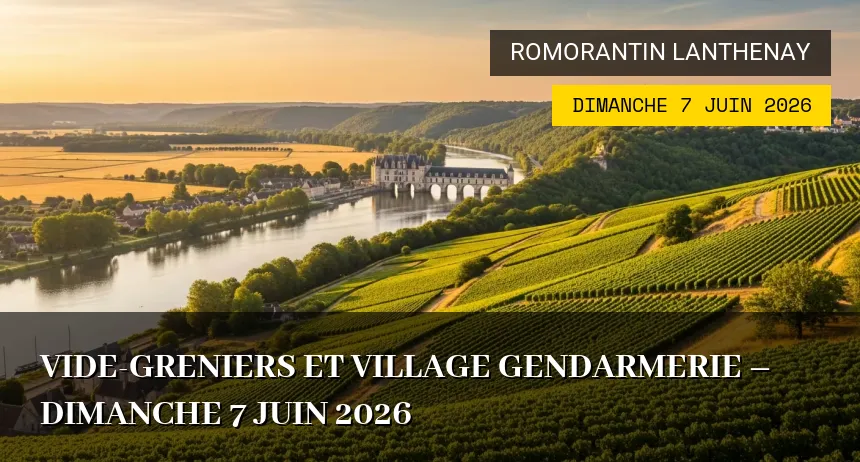 Affiche de l'événement : Vide-greniers et village gendarmerie – Dimanche 7 Juin 2026