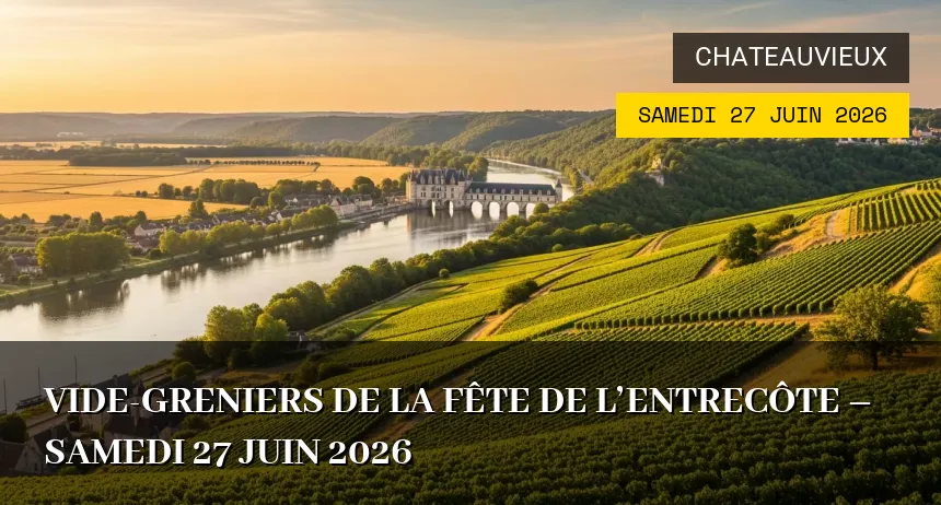 Affiche de l'événement : Vide-greniers de la Fête de l&rsquo;Entrecôte – Samedi 27 Juin 2026