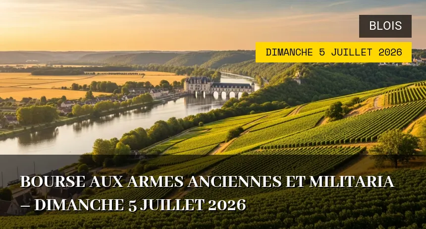 Affiche de l'événement : Bourse aux armes anciennes et militaria – Dimanche 5 Juillet 2026