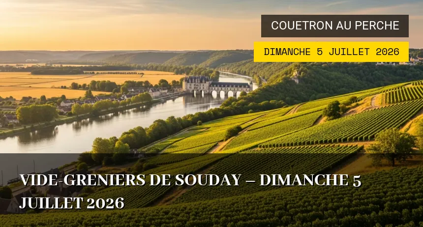 Affiche de l'événement : Vide-greniers de Souday – Dimanche 5 Juillet 2026