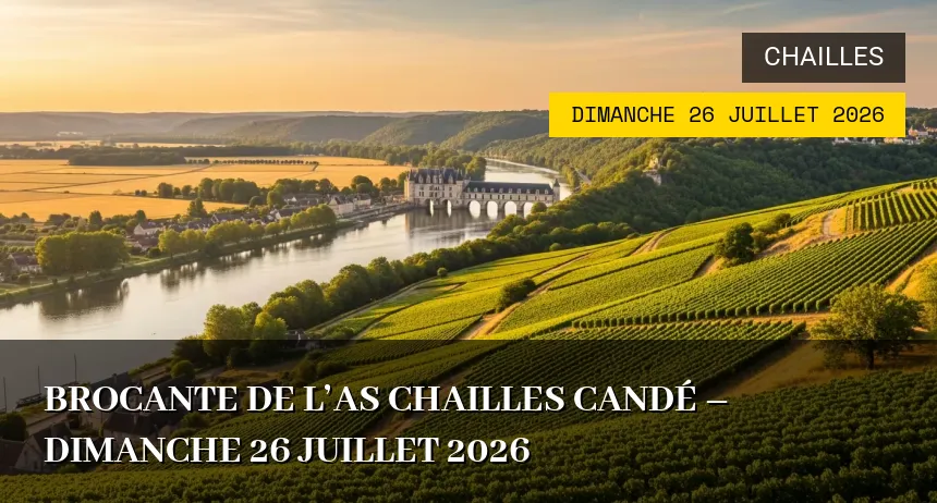 Affiche de l'événement : Brocante de l&rsquo;AS Chailles Candé – Dimanche 26 Juillet 2026