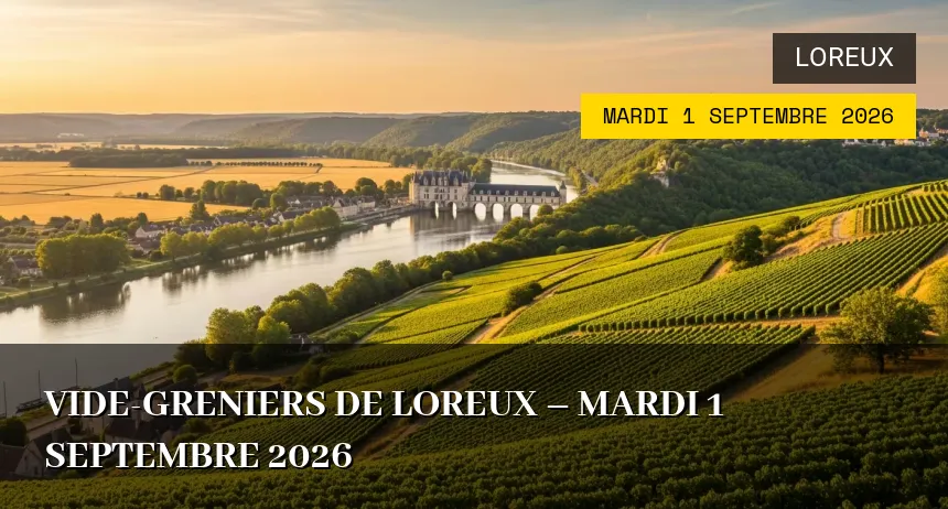 Affiche de l'événement : Vide-greniers de Loreux – Mardi 1 Septembre 2026