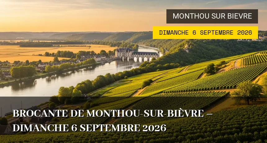 Affiche de l'événement : Brocante de Monthou-sur-Bièvre – Dimanche 6 Septembre 2026