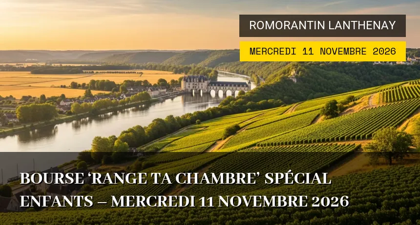 Affiche de l'événement : Bourse &lsquo;Range ta Chambre&rsquo; spécial enfants – Mercredi 11 Novembre 2026