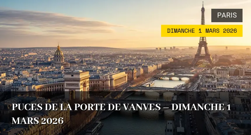 Affiche de l'événement : Puces de la Porte de Vanves – Dimanche 1 Mars 2026