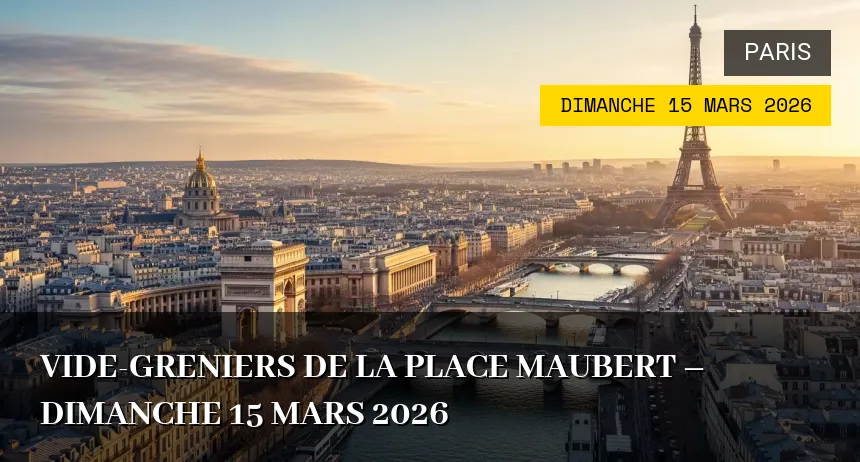 Affiche de l'événement : Vide-greniers de la Place Maubert – Dimanche 15 Mars 2026