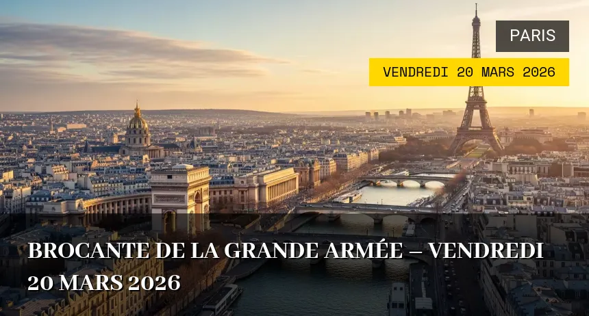 Affiche de l'événement : Brocante de la Grande Armée – Vendredi 20 Mars 2026
