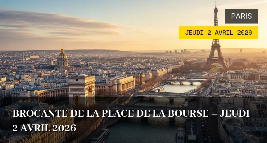 Affiche de l'événement : Brocante de la Place de la Bourse – Jeudi 2 Avril 2026