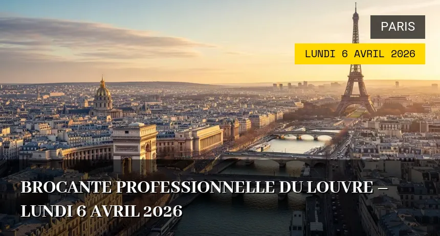 Affiche de l'événement : Brocante professionnelle du Louvre – Lundi 6 Avril 2026