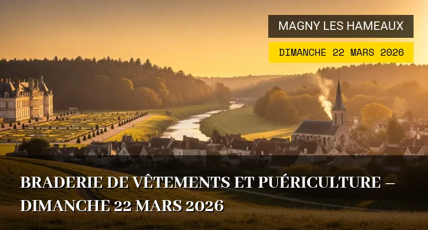 Affiche de l'événement : Braderie de Vêtements et Puériculture – Dimanche 22 Mars 2026