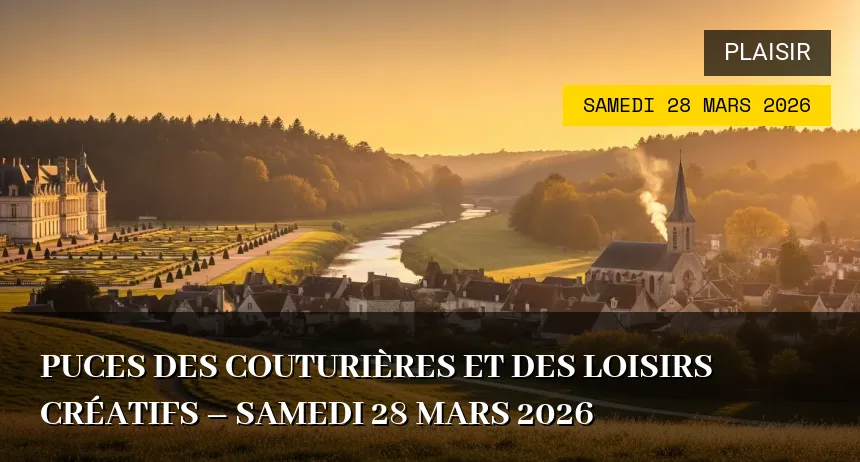 Affiche de l'événement : Puces des couturières et des loisirs créatifs – Samedi 28 Mars 2026