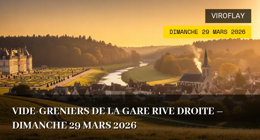 Affiche de l'événement : Vide-greniers de la Gare Rive Droite – Dimanche 29 Mars 2026