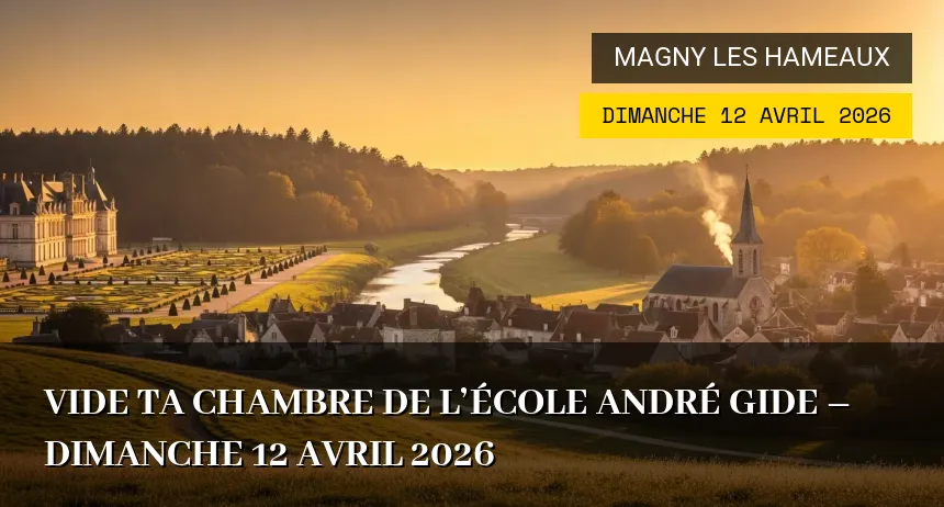Affiche de l'événement : Vide ta chambre de l&rsquo;école André Gide – Dimanche 12 Avril 2026