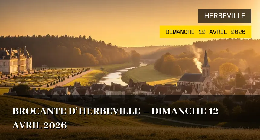 Affiche de l'événement : Brocante d&rsquo;Herbeville – Dimanche 12 Avril 2026