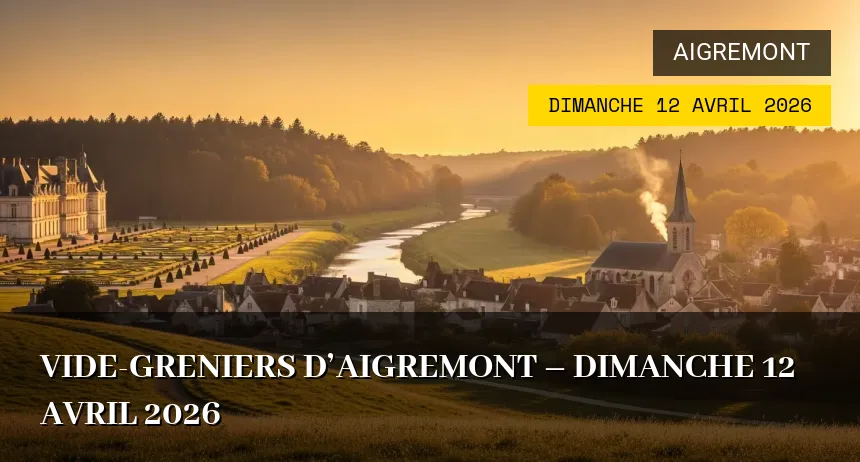 Affiche de l'événement : Vide-greniers d&rsquo;Aigremont – Dimanche 12 Avril 2026