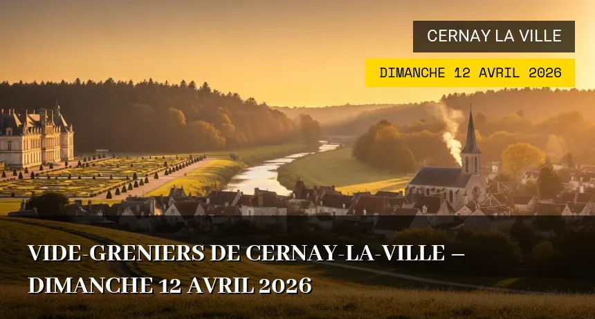 Affiche de l'événement : Vide-greniers de Cernay-la-Ville – Dimanche 12 Avril 2026