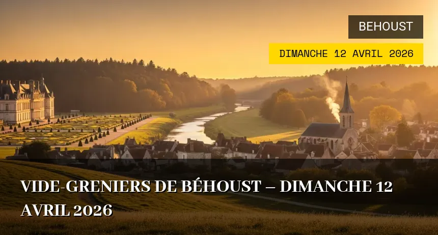 Affiche de l'événement : Vide-greniers de Béhoust – Dimanche 12 Avril 2026