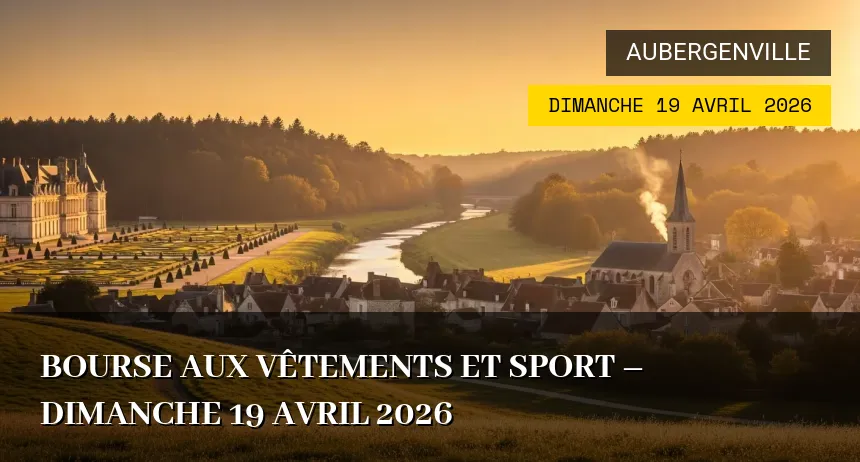 Affiche de l'événement : Bourse aux vêtements et sport – Dimanche 19 Avril 2026