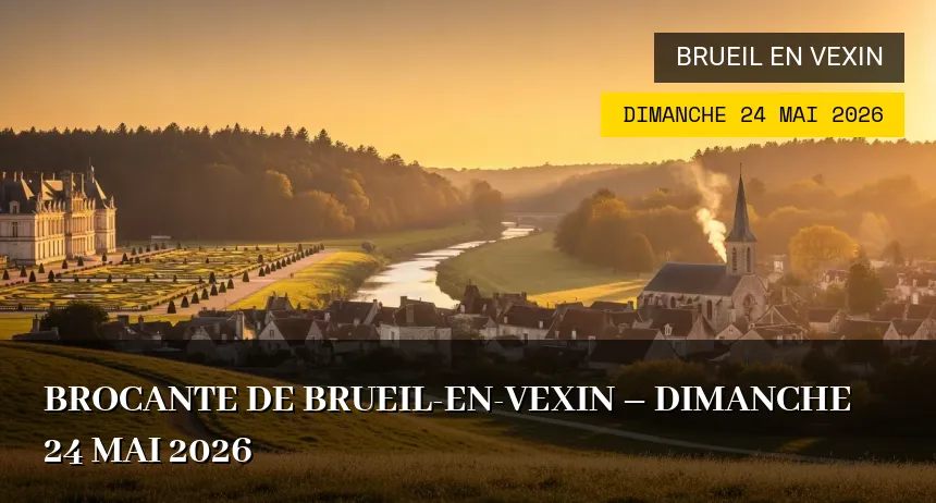 Affiche de l'événement : Brocante de Brueil-en-Vexin – Dimanche 24 Mai 2026