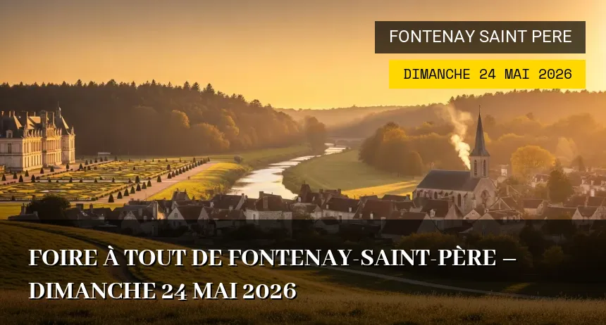 Affiche de l'événement : Foire à tout de Fontenay-Saint-Père – Dimanche 24 Mai 2026
